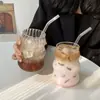 Taza de Nube de Vidrio de Borosilicato Alto, Taza Sencilla de una Sola Capa Engrosada para Jugos y Bebidas, Taza de Vidrio Gordita de Alto Valor Estético
