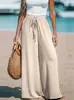 2026 Comércio Exterior Transfronteiriço Mais Vendido Calça Wide Leg Feminina Moda Amazon Estilo Casual Confortável Cor Sólida Calça Longa para Mulheres