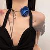 Colar Feminino Colar Lolita Camélia Gargantilha Escura Corrente Clavícula Abstinência Empregada Sexy Colar de Gola