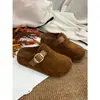 Nuevos Zapatos Birkenstock Retro de Moda Otoño e Invierno 2025 de Felpa Elegantes con Punta Ancha para Mujer con Suelas Gruesas y Pantuflas que Aumentan la Altura