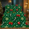 Bestseller transfronterizo de Amazon: Manta de franela con estampados de alce, bruja y calabaza para doble festividad, sofá, fiesta de Navidad