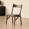 Silla Retro Vintage de Lujo Ligero para Uso en Casa, Silla de Comedor de Madera Maciza, Silla con Respaldo Estilo Nórdico, Silla Minimalista de Diseñador con Orejas de Gato