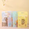 Bolsa de Embalaje Sellada Auto-Sellante de Grado Alimenticio con Estampado de Dibujos Animados para Frutas, Dulces, Galletas, Snacks, Bolsa Auto-Soportante con Cierre al por Mayor