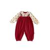 Roupa de Bebê Peça Única para Primavera e Outono, Estilo Princesa, Falso Conjunto de Duas Peças, Vestido para Lua de Mel e Primeiro Aniversário, Macacão para Bebê Menina, Algodão Grau A