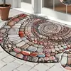Tapetes de Chão Semicirculares Boêmios Transfronteiriços para Entrada de Casa da Temu, Resistentes a Manchas, Antiderrapantes e de Fácil Manutenção