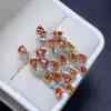 Brincos de Pedra Preciosa Vermelha e Azul Puramente Naturais, Pedras Preciosas Grau 5A, Tamanho 3*4mm, Finamente Trabalhados em Prata 925