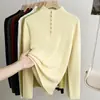 Camiseta Base de Punto de Cuello Alto Parcial para Mujer 2026 Otoño/Invierno Nuevo Suéter Ajustado para Vestir por Capas