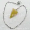 Venta caliente Ágata natural Cristal gema cono hexágono cono colgante DIY Colgante de cristal