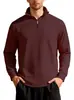 Sudadera de punto gofrado para hombre Comercio exterior Nuevo estilo Media cremallera Color liso Manga larga Cuello alto Casual europeo americano Top jacquard