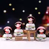 Base de boneco de neve de Natal mini transfronteiriça criativa atacado pequenos presentes decoração de Natal ornamentos de resina luminosos