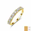 Anillo de Plata de Ley S925 Mezclado con Moissanita, Anillo de Banda Cerrada de Plata de Ley Totalmente de Moissanita Venta al por Mayor en Stock
