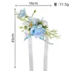 Corsage Flor de Rosa Artificial Estilo Floresta Pulseira Presente de Casamento Grupo de Madrinhas Irmã Flor de Mão Cor Champagne Broche de Casamento