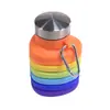 Tetera plegable redonda de silicona resistente a altas temperaturas, Taza de agua para deportes de ciclismo al aire libre, Tabla de hielo retráctil portátil