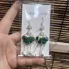 Pendientes de Pieza Bordada Vintage Bordados a Mano de Estilo Étnico de Moda, Colgantes de Oreja Pequeños Cortos con Borlas, Joyería de Plata Miao de Yunnan para Mujeres
