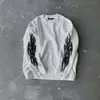 Conjunto de moletom e calça INS outono e inverno com estampa punk, moda de rua personalizada, estilo gótico Y2K