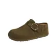Mules cerrados de plataforma alta estilo Birkenstock para mujer, aptos para uso en exteriores, nuevo modelo verano 2026, sandalias sin cordones de imitación de dedo hendido
