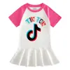 Versión Coreana Verano 2026 Nueva Ropa Infantil Dibujos Animados Manga Corta Vestido para Niñas Estilo Delgado Moda Falda Plisada