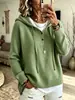 Nuevo suéter de punto con capucha de estilo europeo y americano, para otoño/invierno 2026, corte holgado, para mujer, color liso, con botones, manga larga, prenda exterior