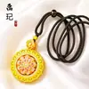 Colgante de Calabaza Chapado en Oro Tendencia de Tiktok, Dios de la Riqueza Amarillo, Brújula de los Ocho Tesoros Propicios, Cadena para Suéter de Cuerda para Cumplir Deseos al por Mayor