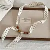 Colar Lenço de Seda Retro com Bolinhas para Mulheres, Acessório de Fita Longa Versátil Estilo Francês, Decoração de Corrente de Pescoço de Alta Qualidade Estilo Coreano