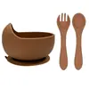 Tazón para Comida de Bebé, Tazón con Ventosa para Bebé, Tazón de Caracol de Silicona de Grado Alimenticio, Plato para la Cena de Niños, Vajilla, Tazón de Silicona con Ventosa para Alimentar