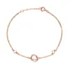 Pulseira de prata de lei s925 rosa para mulheres pulseira de topázio de cristal ins design pulseira de flor elegante estilo coreano