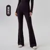 Pantalones de Yoga Acampanados para Mujer Cintura Alta Levantamiento de Glúteos Color Durazno Pantalones Deportivos Ajustados Ropa Casual Pilates Pantalones de Pierna Ancha con Ligero Flare