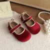 Zapatos Individuales de Terciopelo con Lazo para Niñas Estilo Coreano Nuevo Estilo Primavera/Otoño 2026 Suela Suave Antideslizantes de Cuero Moda Versátil Zapatos de Princesa