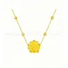 Colar de Lótus Dourado Ouro Puro 999 Pingente Princesa Fugitiva Presente para Namorada Presente de Dia das Mães Presente de Transmissão ao Vivo Item Quente