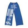 Pantalones Deportivos Casuales de Calle Americanos para Hombre Verano Nuevos Holgados Estampado de Partitura Musical Pierna Recta Ancha Pantalones Largos hasta el Suelo