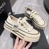 Zapatos de Lona de Suela Gruesa para Mujer 2025 Primavera Nuevos Zapatos de Plataforma para Mujer Populares Zapatos Blancos para Aumentar la Altura Tenis de Verano Transpirables