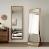 Espejo de Piso Retro Estilo Chino Personalizable, Espejo de Tocador para el Hogar, Espejo de Vestidor, Espejo de Celebridad de Internet para Niñas, Espejo de Cuerpo Entero Montado en la Pared