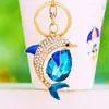 Llavero de Coche Colección de Peces Incrustado de Diamantes Metal Lindo Colgante para Bolso de Mujer Anillo de Llavero Pequeño Regalo con un Símbolo de Prosperidad