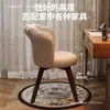 Silla de tocador estilo mediados de siglo, madera maciza, giratoria, para tocador de dormitorio de niñas, con respaldo, taburete retro, lujo ligero