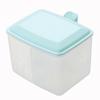 Caja de condimentos de doble rejilla, tarro de condimentos de plástico para cocina, caja de almacenamiento de condimentos cuadrada integrada con cuchara, caja de condimentos, caja de condimentos