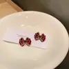 Brincos de Zircônia Floco de Neve Red Velvet para Mulheres 2025 Novo Estilo Popular Nicho High-End Acessórios de Brincos Versáteis