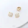 Serie de Colgantes de Corazón de Durazno Pequeño de Circonita Micropavé Rellenos de Oro de 14K que Conservan el Color Colgante de Corazón DIY Pulsera Aretes Colgante de Joyería