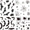 Adesivos de Janela de Morcego e Aranha de Halloween, Adesivos de Halloween Removíveis com Teias para Decoração de Festa em Casa