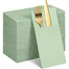 Servilletas de Papel de Color con Tacto a Lino Transfronterizas con Logo Personalizable, Bolsillos para Cubiertos, Servilletas de Papel Libres de Polvo para Cumpleaños, Bodas y Fiestas