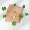 Trébol de Cuatro Hojas Real Muestra de Trébol de Cuatro Hojas Regalo de Graduación Tarjeta Transparente Tarjeta de Deseos Marcapáginas Lágrimas Coreanas Acrílicas