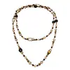 Collar Asimétrico de Cristales y Perlas Estilo Retro Otoño e Invierno Apilable Étnico Diseño de Nicho Cadena para Suéter para Mujer