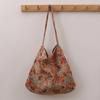 Bolso de lona con estampado floral fresco de Dongdaemun, estilo coreano, para mujer, estilo urbano, combinable, para debajo del brazo, precio unitario, gran capacidad.