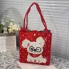 288 Estilos Bolsa de Mano Tejida de Año Nuevo Paz y Alegría Hazte Rico Dios de la Riqueza Bolso de Mano Estilo Chino Bolsa de Regalo Souvenir En Stock