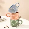 Copos Empilháveis de Cerâmica com Padrões de Folha e Coração, Canecas de Café Pequenas com Desenhos de Letras Simples, Canecas Serigrafadas da Fábrica de Liling