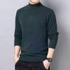 Camiseta Térmica Base de Color Sólido de Corte Ajustado para Hombre para Otoño e Invierno, Versátil Sencilla de Terciopelo Alemán de Cuello Alto Medio Manga Larga
