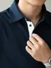 Algodón de Nube Negocios Seda de Hielo Fresca Manga Corta Camisa Polo Hombre Verano 2025 Nuevo Hebilla Cosida a Mano Informal de Viaje Superior