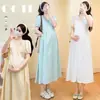 Vestido Largo de Maternidad de Verano 2026 con Nuevo Diseño, Cuello en V, Adelgazante y Suave, Mangas Abullonadas para Mujeres Embarazadas