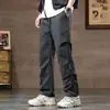 Pantalones de trabajo de pierna ancha de seda helada finos para hombre, sueltos, de pierna recta, de verano, nuevos, transfronterizos, pantalones cargo, pantalones casuales de moda