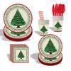 Nuevos Vasos de Papel con Tema de Fiesta de Navidad Bandeja de Papel Traje Bandeja de Papel Desechable Toalla de Papel Vaso de Papel Vajilla de Papel de Árbol de Navidad