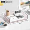 Estante de Armazenamento de Arquivos Transparente para Mesa Estante de Livros Caixa Acrílica para Organização de Papel de Mesa de Escritório